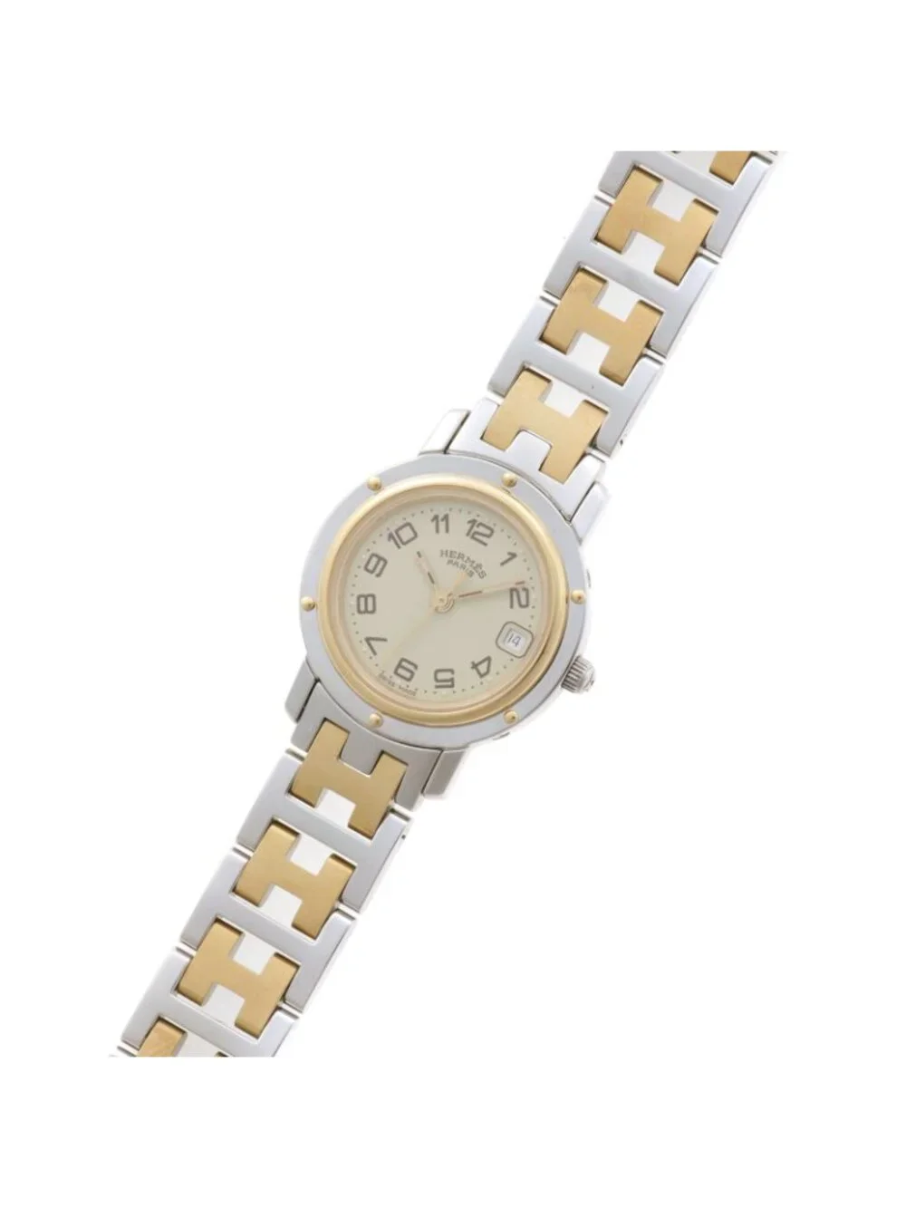 Hermes Clipper Watch Stainless Steel Ivory